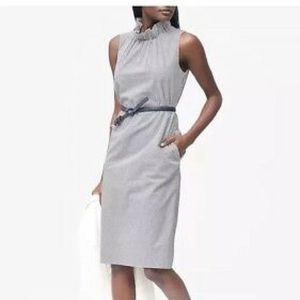 Banana Republic Seersucker Ruffle-Neck Dress